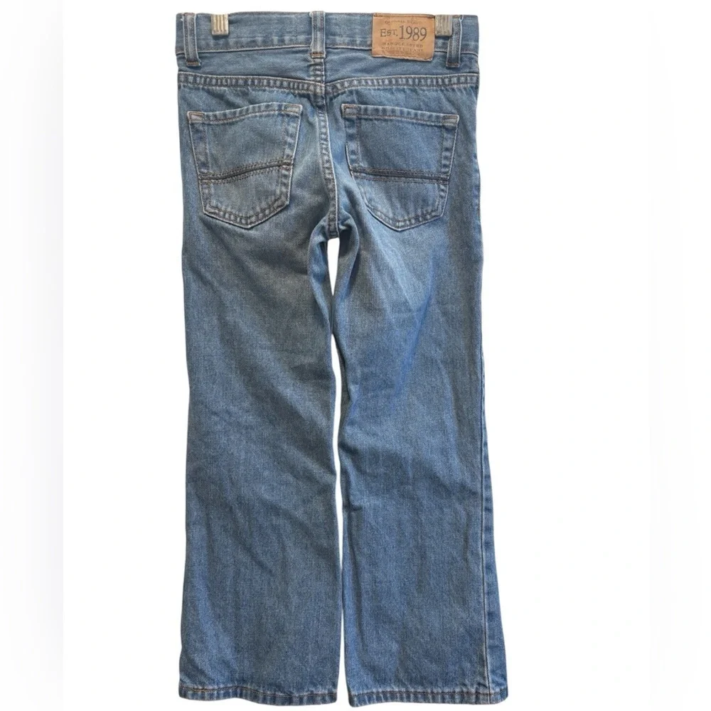 The Children’s Place Light Wash Denim Bootcut With Adjustable Waist Tabs- Size 7